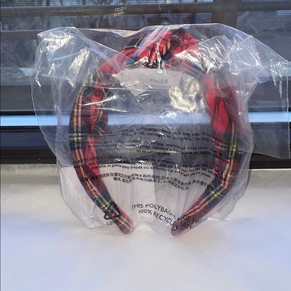❤️ NWT J. Crew Red Tartan Headband in Cotton - Picture 8 of 8